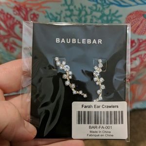 Bauble Bar Crystal and Gold Ear Crawlers